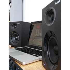 Alesis Elevate 4 |Pair of 50 W Powered Desktop Studio or Gaming Speakers (Black)