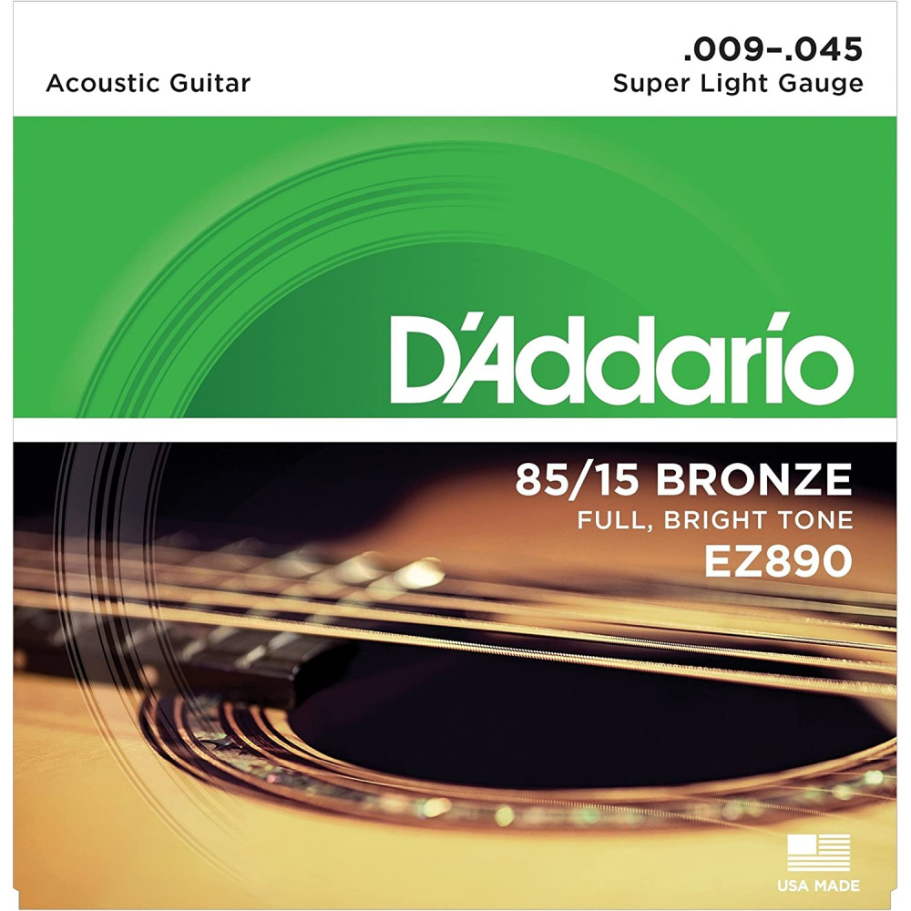 D'Addario EZ890 85/15 Bronze 09-45 Super Light Acoustic Guitar Strings