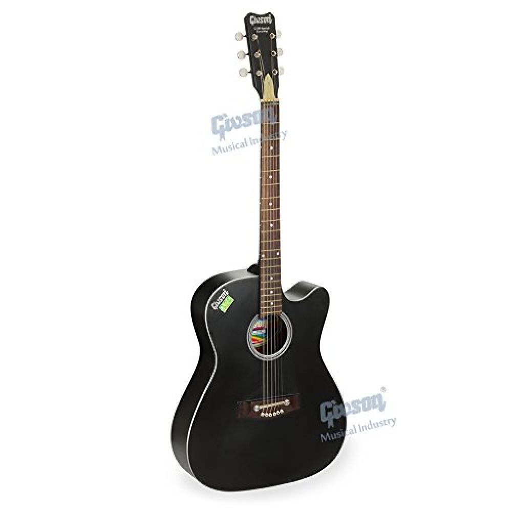 Givson Venus - 6-String Cutaway Right Hand Acoustic Guitar with Bag (Black) Free Shipping